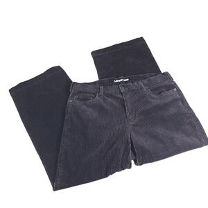 Lands' End Women's High Rise Wide Leg Corduroy Pants Charcoal Size 16W Casual